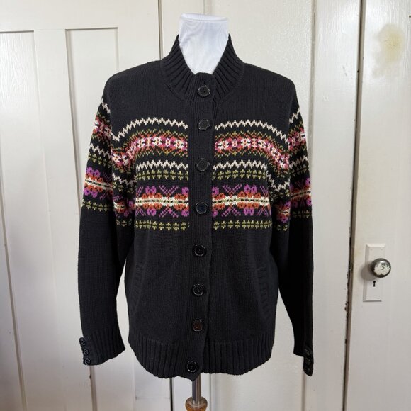 Tiara International Vintage Blue Long Sleeve Fair Isle Kawaii Women’s XL 2004 - Picture 1 of 5
